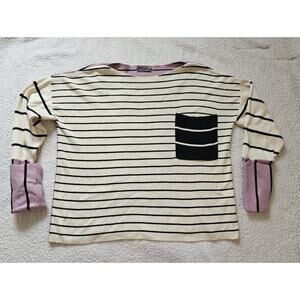 Anthropologie Sweater Oversized Comphy Faye Striped Purple Womens Size Large